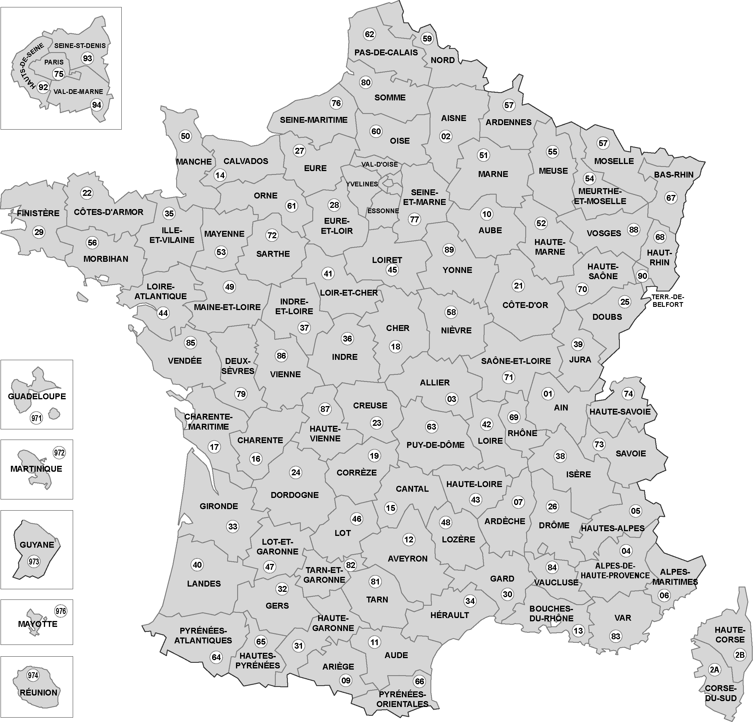 carte france departements