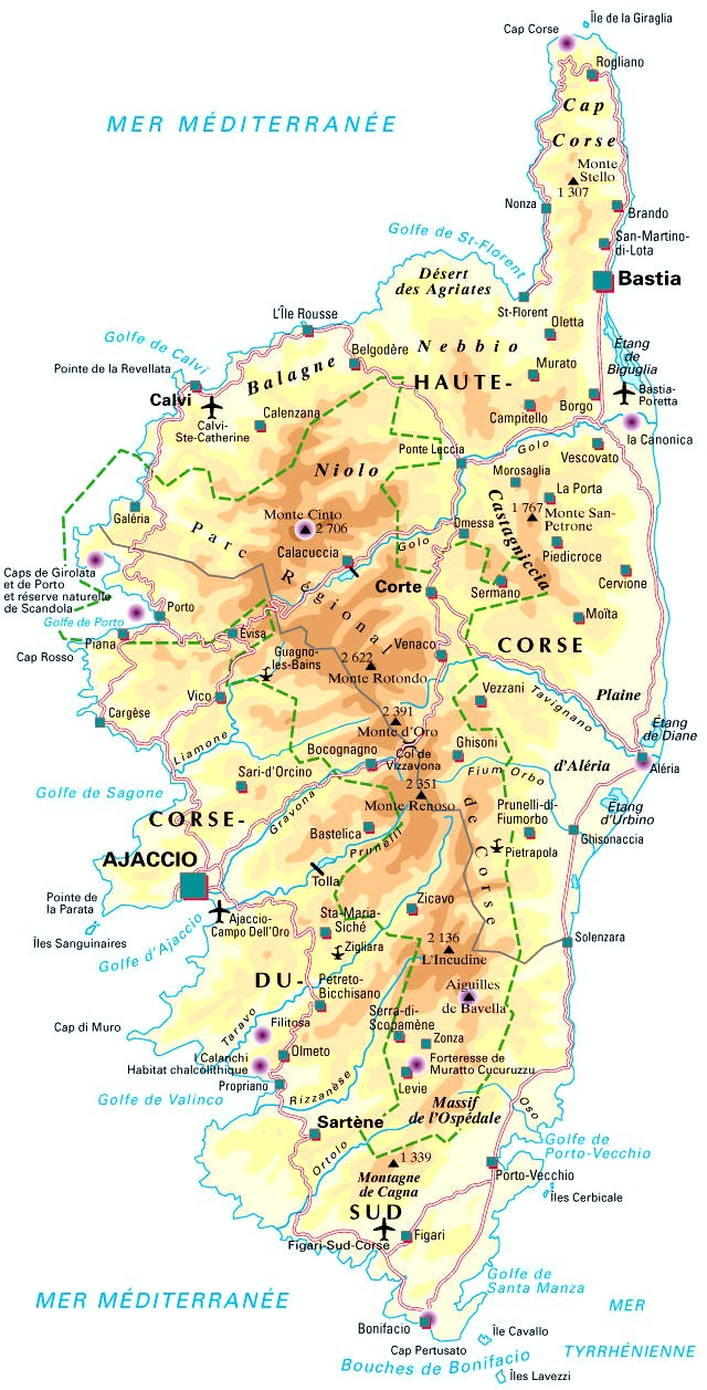 corse du sud departement 2a