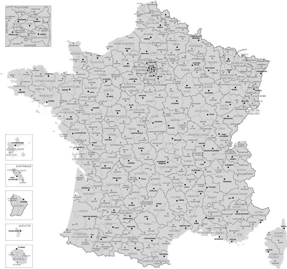 carte des arrondissments de France