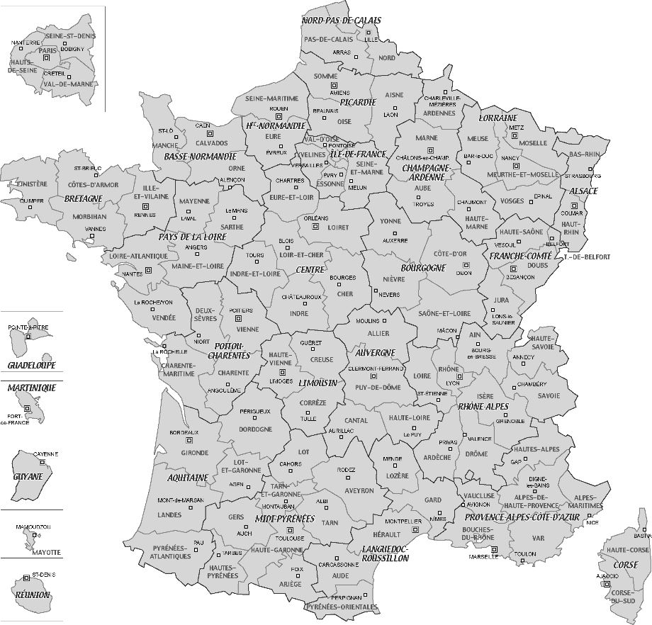carte des régions de France