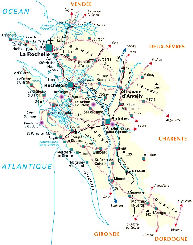 Carte du département Charente-Maritime