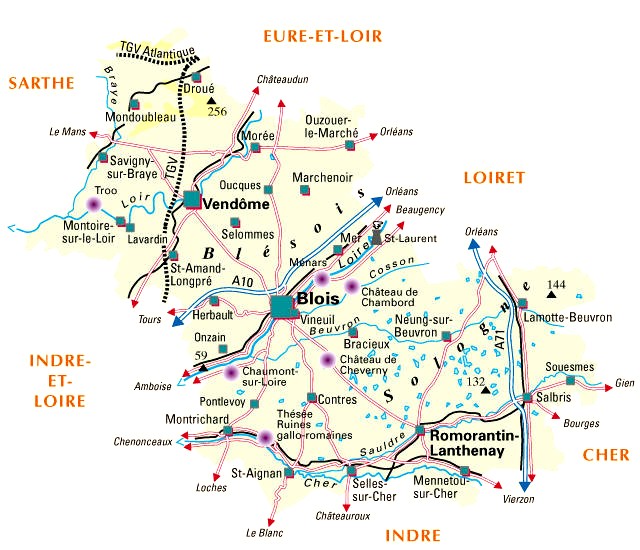 Carte du département Loir-et-Cher