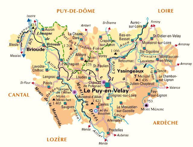 Carte du département Haute-Loire