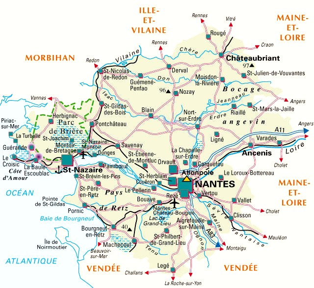 Carte du département Loire-Atlantique