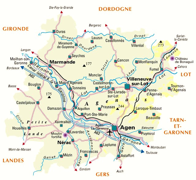 Carte du département Lot-et-Garonne