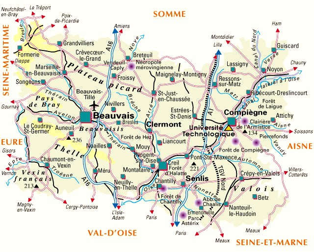 Carte du département Oise