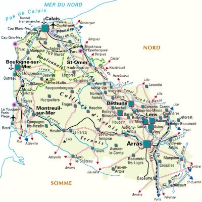 Carte du département Pas-de-Calais