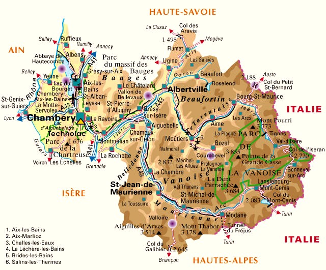 Carte du département Savoie