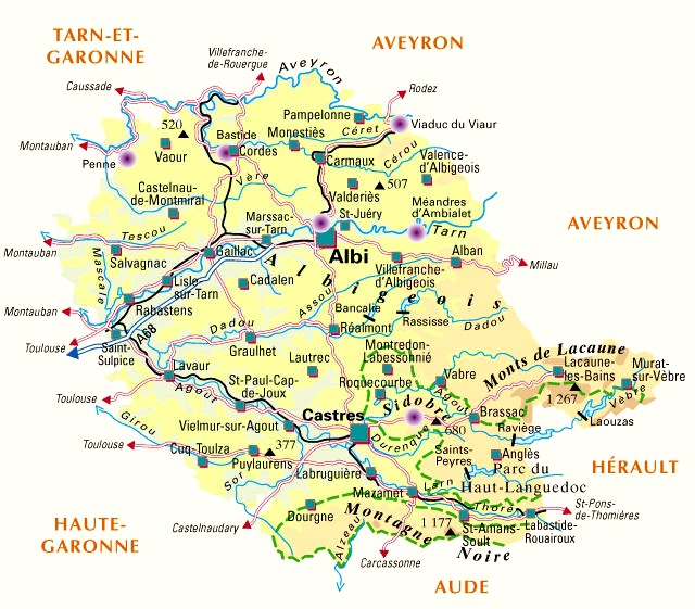 Carte du département Tarn