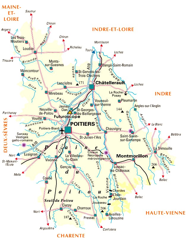 Carte du département Vienne