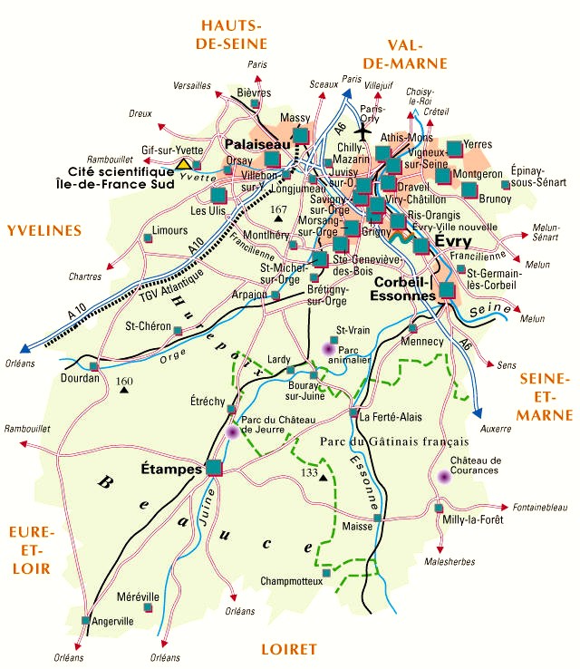 Carte du département Essonne