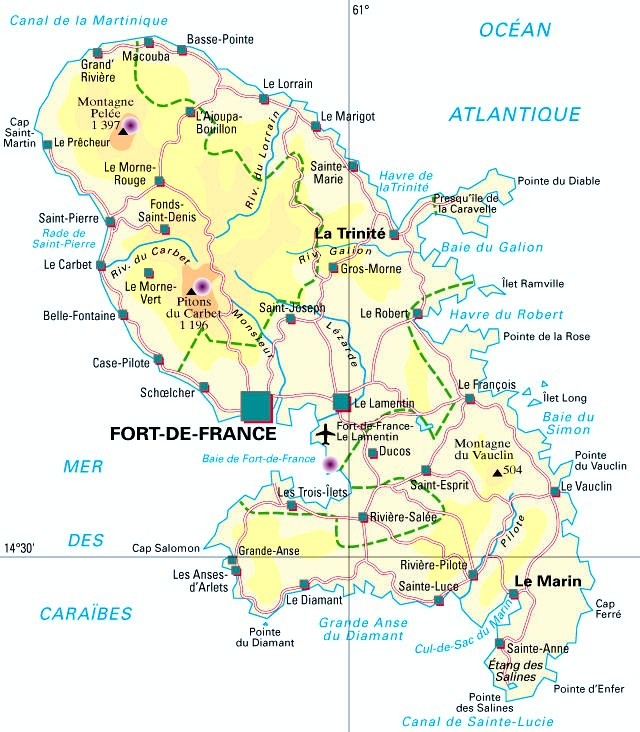 Carte du département Martinique