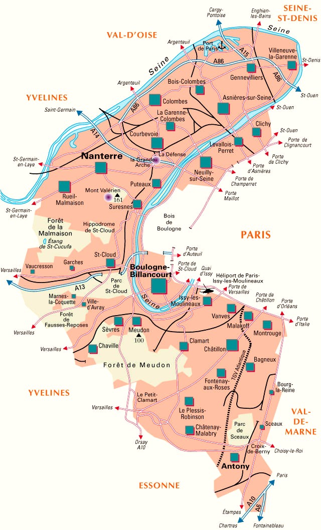 Carte hauts-de-seine