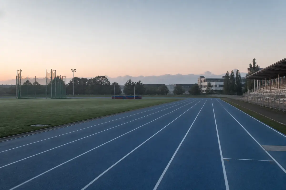 Photo d'illustration : Piste d'athlétisme isolée
