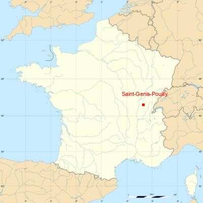 Fond de carte avec Saint-Genis-Pouilly