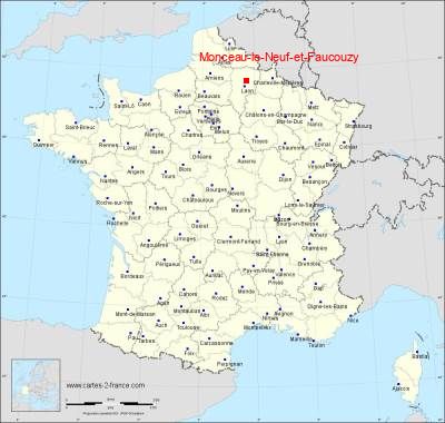 Carte de Monceau-le-Neuf-et-Faucouzy