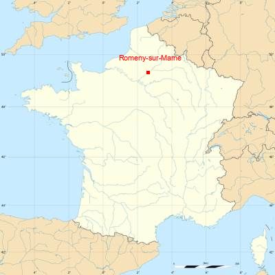 Fond de carte avec Romeny-sur-Marne
