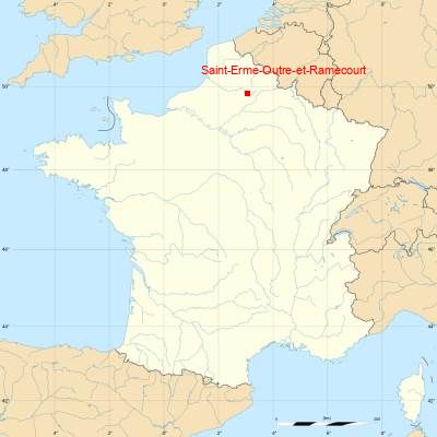 Fond de carte avec Saint-Erme-Outre-et-Ramecourt