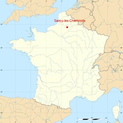 Fond de carte avec Sancy-les-Cheminots