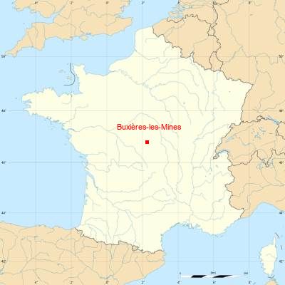 Fond de carte avec Buxières-les-Mines