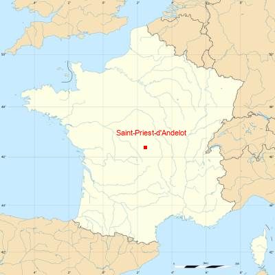 Fond de carte avec Saint-Priest-d'Andelot