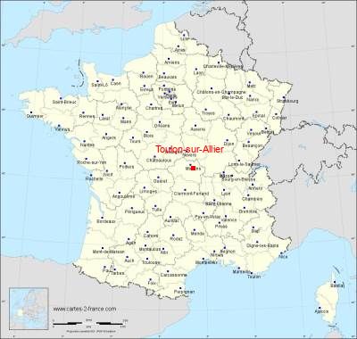 Carte de Toulon-sur-Allier