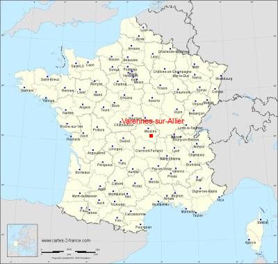 Carte de Varennes-sur-Allier