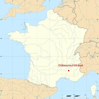 Fond de carte avec Châteauneuf-Miravail
