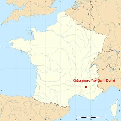 Fond de carte avec Châteauneuf-Val-Saint-Donat