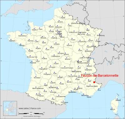 Carte de Faucon-de-Barcelonnette