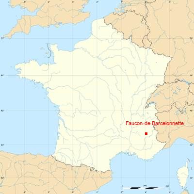 Fond de carte avec Faucon-de-Barcelonnette
