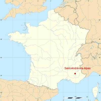 Fond de carte avec Saint-André-les-Alpes