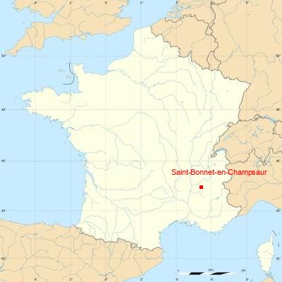 Fond de carte avec Saint-Bonnet-en-Champsaur