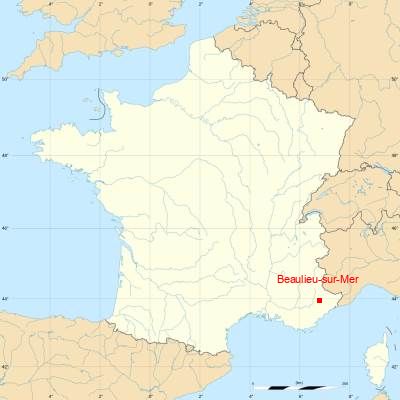 Fond de carte avec Beaulieu-sur-Mer