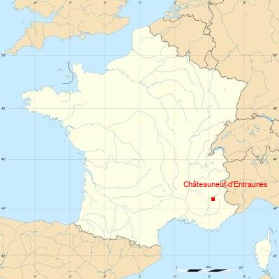 Fond de carte avec Châteauneuf-d'Entraunes