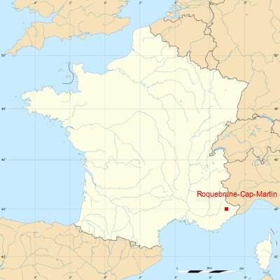 Fond de carte avec Roquebrune-Cap-Martin
