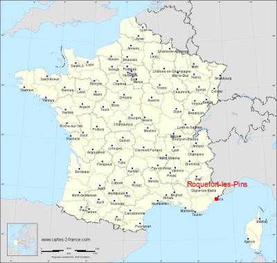 Carte de Roquefort-les-Pins