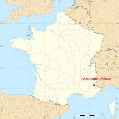 Fond de carte avec Saint-Martin-Vésubie