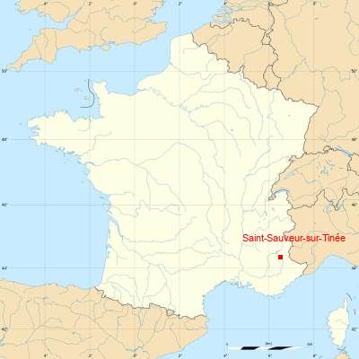 Fond de carte avec Saint-Sauveur-sur-Tinée