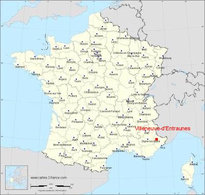 Carte de Villeneuve-d'Entraunes