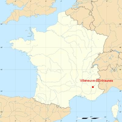 Fond de carte avec Villeneuve-d'Entraunes