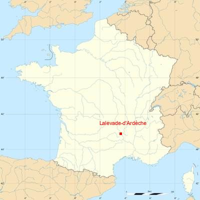Fond de carte avec Lalevade-d'Ardèche
