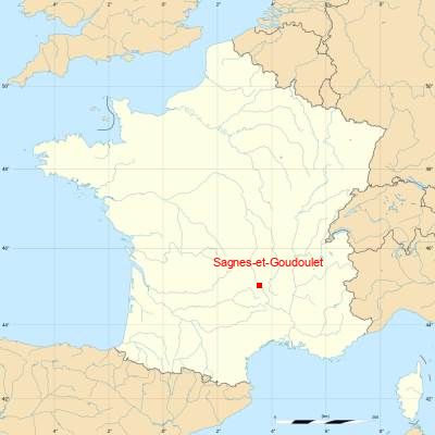 Fond de carte avec Sagnes-et-Goudoulet