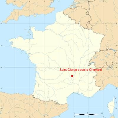 Fond de carte avec Saint-Cierge-sous-le-Cheylard