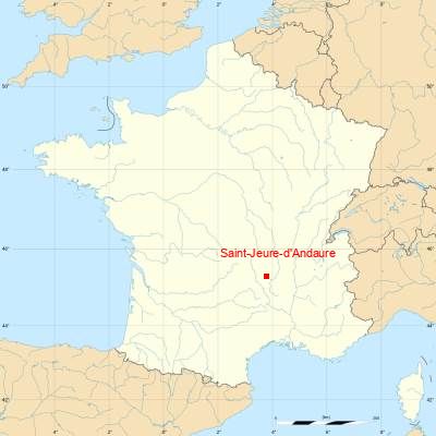 Fond de carte avec Saint-Jeure-d'Andaure