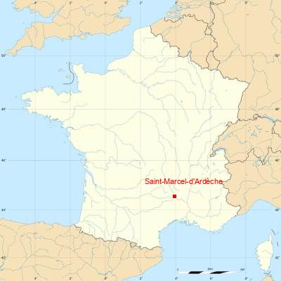 Fond de carte avec Saint-Marcel-d'Ardèche