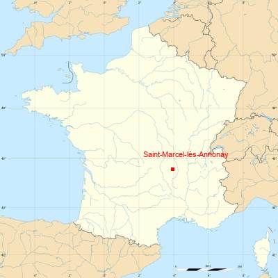 Fond de carte avec Saint-Marcel-lès-Annonay