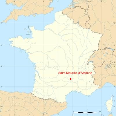 Fond de carte avec Saint-Maurice-d'Ardèche