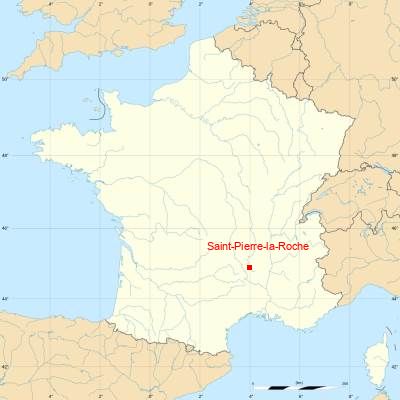 Fond de carte avec Saint-Pierre-la-Roche