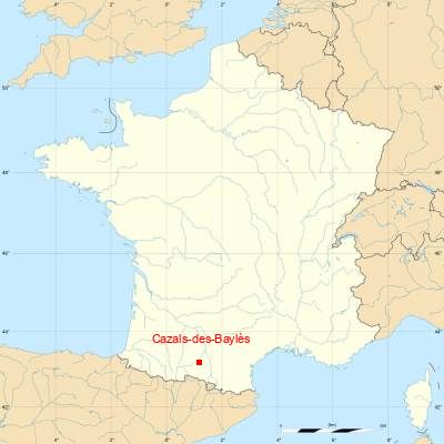 Fond de carte avec Cazals-des-Baylès